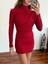 Kadın Simli Balıkçı Yaka Kırmızı Elbise 4