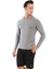 Erkek Uzun Kollu Gri Compression Fitness Gym Body Tshirt DMN25478 5