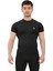 Erkek Siyah Kısa Kollu Compression Fitness Gym Body Tshirt DMNS56321 3