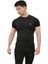 Erkek Siyah Kısa Kollu Compression Fitness Gym Body Tshirt DMNS56321 5