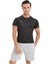 Erkek Kamuflaj Desenli Kısa Kollu Siyah Compression Fitness Gym Body Tshirt DMNS56321 3