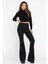 Kadın Fitilli Yüksek Bel İspanyol Paça Pantolon P-00013638 1