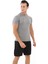 Erkek Kısa Kollu Gri Compression Fitness Gym Body Tshirt DMNS56321 5