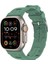 Apple Watch Ultra Ultra 2 49MM Krd-92 Metal Tokalı Silikon Kordon 1
