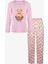 Kadın Soft Touch Pamuklu Ayıcık Desenli Pijama Takımı 1