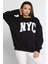 Bisiklet Yaka Üç Iplik Şardonlu Kadın Sweatshirt 1