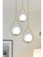Deco Modern Tasarım Cafe - Mutfak - Salon - Oturma Odası Eskitme Renk Beyaz Camlı 3 Lü Avize 1