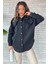 Kadın Oversize Kaşe Gömlek Ceket 2