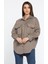 Kadın Oversize Kaşe Gömlek Ceket 2
