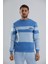 Blok Renkli Şardonlu Bisiklet Yaka Erkek Sweatshirt 1