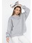 Bisiklet Yaka Oversize Kadın Sweatshirt 4