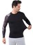 Erkek Uzun Kollu Tek Kol Dijital Baskılı Compression Fitness Gym Spor Body Tshirt DMN66777 2