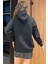 Baskılı Kanguru Cepli Kadın Sweatshirt 4