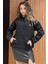 Baskılı Kanguru Cepli Kadın Sweatshirt 2