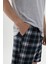 Erkek Gri Melanj Alt Desenli Şortlu Pijama Takımı 4