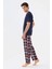 Erkek Kısa Kollu Ekose Desenli Pamuklu Pijama Takımı 2