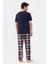 Erkek Kısa Kollu Ekose Desenli Pamuklu Pijama Takımı 4