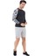Erkek Uzun Kol Siyah Tek Kol Beyaz Desenli Compression Fitness Body Gym Body Spor Tshirt 4