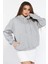 Kadın Kapüşonlu Üç Iplik Şardonlu Oversize Sweatshirt 1