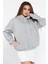 Kadın Kapüşonlu Üç Iplik Şardonlu Oversize Sweatshirt 3