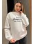 Kadın Üç Iplik Şardonlu Nakışlı Sweatshirt 1