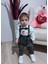 9-12-18 Ay Papyonlu Sweat Kot Pantolon 2li Erkek Bebek Salopet Takımı 2