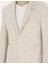 Erkek Bej Slim Fit Keten Karışımlı Çizgili Takım Elbise 50286097-VR011 6