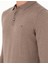 Erkek Vizon Melanj Slim Fit Polo Yaka Basic Triko Kazak 50296623-VR174 6