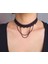 Siyah Dantel Zincirli Gotik Tasma Choker Kolye 1