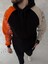 Üç Iplik Penye Kapşonlu Parçalı Sweatshirt - Siyah 3