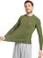 Erkek Uzun Kollu Yeşil Olive Fit Toparlayıcı Compression Spor Body Tshirt 3
