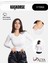Pamuklu Kaşkorse V Yaka Body Sweatshirt, Fitilli Kumaş Likralı Bluz, Beyaz Badi 1