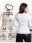 Pamuklu Kaşkorse V Yaka Body Sweatshirt, Fitilli Kumaş Likralı Bluz, Beyaz Badi 3