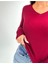 Kaşkorse V Yaka Body Sweatshirt, Fitilli Kumaş, Likralı, Bordo 4
