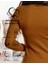 Kaşkorse V Yaka Body Sweatshirt, Fitilli Kumaş, Esnek Bluz, Kahverengi Badi 3