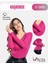 Kaşkorse V Yaka Body Sweatshirt, Fitilli Kumaş, Likralı, Fuşya Melanj 1