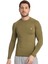 Erkek Uzun Kol Haki Rahat Fit Compression Spor Body Tshirt 2