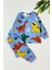 %100 Pamuk Dinozor Desenli Uzun Kollu Erkek Çocuk Pijama Takımı 3,4,5,6,7,8 Yaş 2