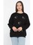 Kadın Bisiklet Yaka Üç Iplik Şardonlu Taş Işlemeli Sweatshirt 1