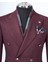 Italyan Stil Slim Fit Kruvaze Sivri Yaka Erkek Ceket Bordo T13293 4