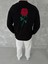 Bisiklet Yaka Ön ve Arka Baskılı Sweatshirt - Siyah 2