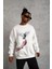 By Kea Erkek Güvercin Baskılı Sweatshirt - Beyaz 1