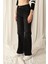 Denim Kumaş Wide Leg Kadın Siyah Kot Pantolon 3