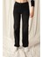 Denim Kumaş Wide Leg Kadın Siyah Kot Pantolon 5