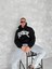 Modamuvo Unisex Üç Iplik Kapşonlu Baskılı Sweatshirt - Siyah 2