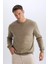 Regular Fit Bisiklet Yaka Kalın Basic Düz Sweatshirt T3777AZ25SP 3