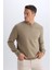 Regular Fit Bisiklet Yaka Kalın Basic Düz Sweatshirt T3777AZ25SP 4