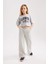 Kız Çocuk Gri Wide Leg Geniş Paça Basic Düz Pamuklu Pantolon B7784A8NS 1