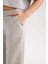 Kız Çocuk Gri Wide Leg Geniş Paça Basic Düz Pamuklu Pantolon B7784A8NS 5