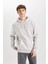 Regular Fit Kapüşonlu Kanguru Cepli İçi Yumuşak Tüylü Basic Düz Sweatshirt X8283AZ25SP 1